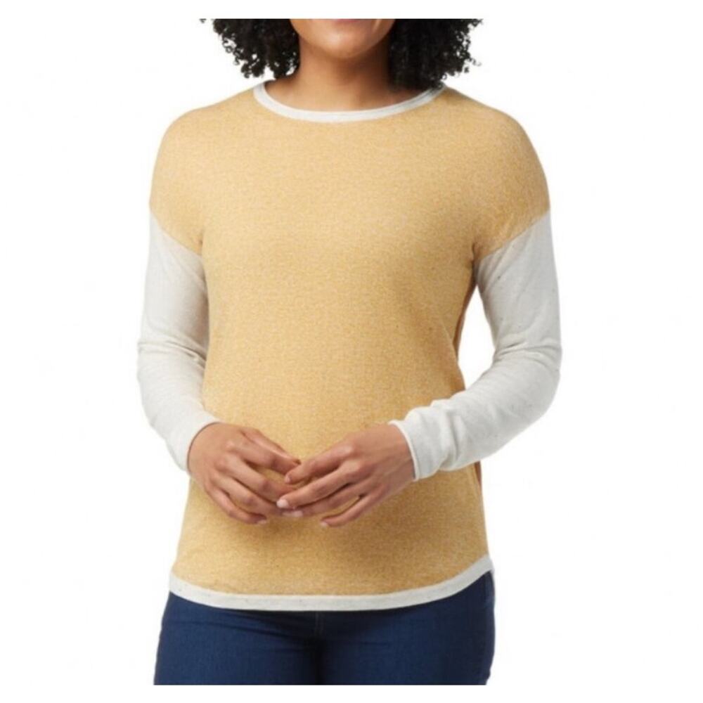 Womens Smartwool Shadow Pine Colorblock Crew Sweater Woolblend Size M EUC!